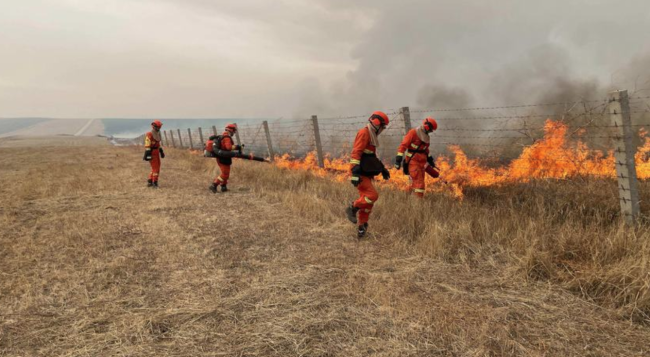 蒙古草原火灾蔓延至边境：中蒙边境线明火已被扑灭