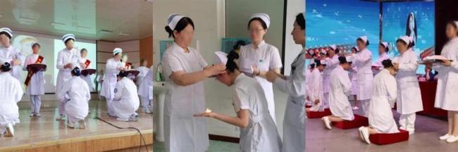 医院回应护士蹲跪授帽！媒体：被授帽者确实蹲跪、半蹲等姿势
